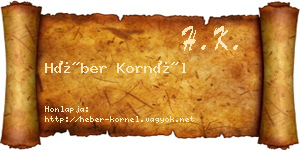 Héber Kornél névjegykártya